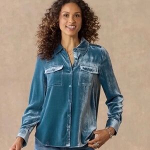 Sundance Velvet Shirt in Turquoise